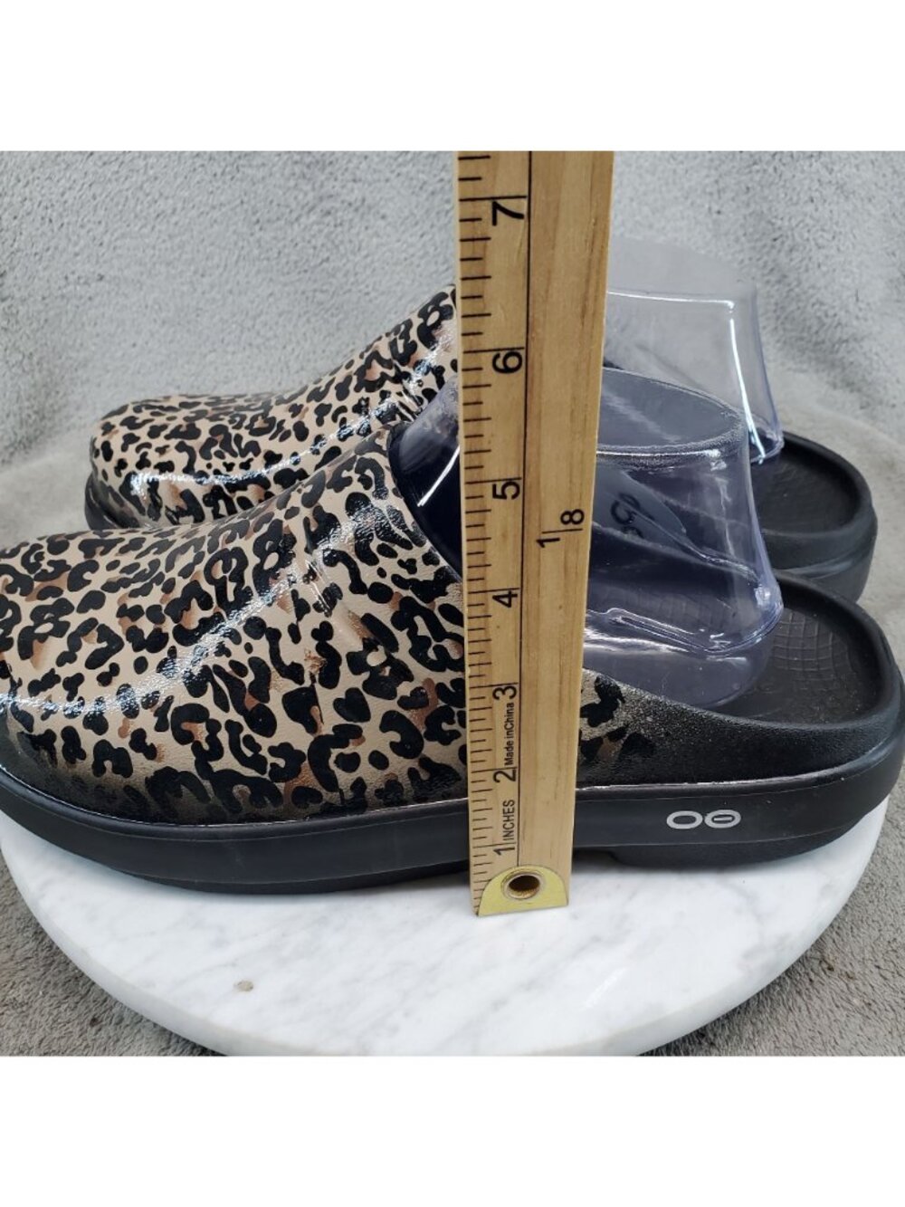 Oofos Shoes Womens Size 12 OOcloog Brown Black Leopard Print Clogs *NWT* - Picture 4 of 10